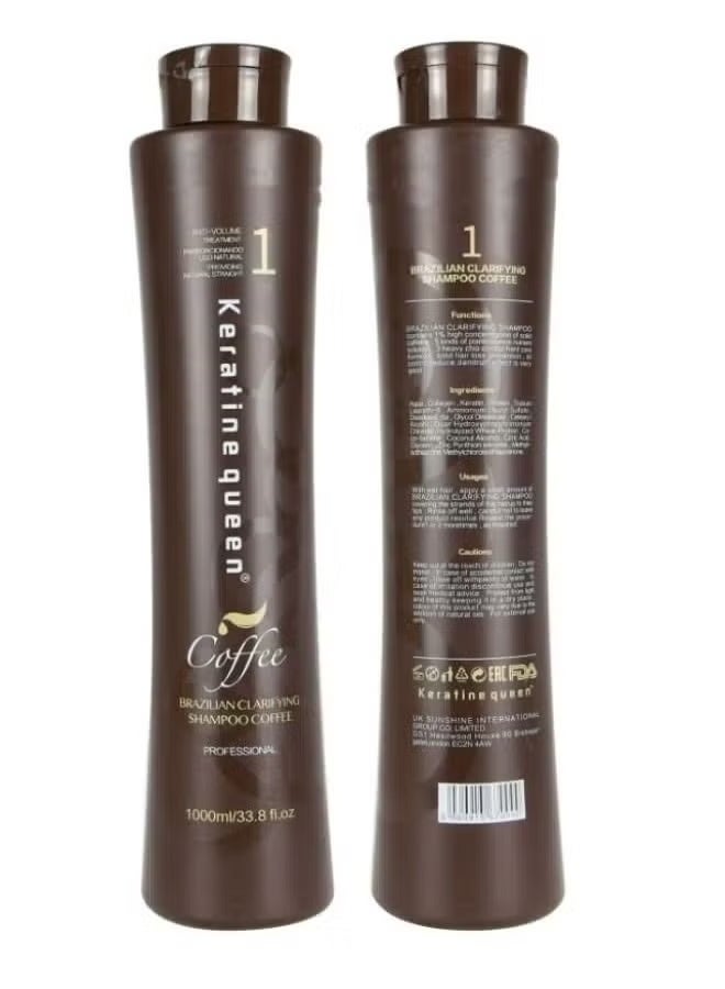 Keratine Queen Brazilian Clarifying Shampoo Coffee 1000ml - Image 1